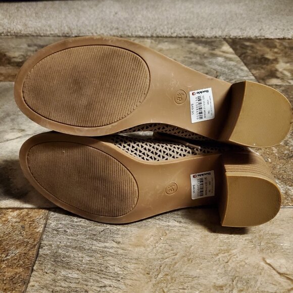 BKE Kinni Sandals Brown Stacked Heel Back Zipper Lace Up Cutout Womens 8.5 Brown - Picture 6 of 6